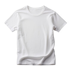 Plain white t-shirt front isolated on a transparent background