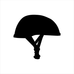 Half face vintage motorcycle helmet silhouette isolated on white background. Helmet icon vector illustration.