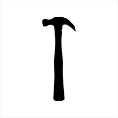 Hammer icon vector silhouette isolated on white background.