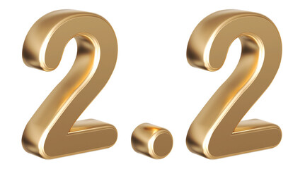 Naklejka premium 2.2 sale promotion number gold 3d