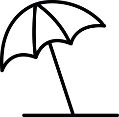 Outline Style Beach Umbrella Icon