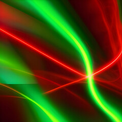 green and red abstract circle plasma lightning particle effect