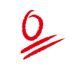 手書き　赤ペン　赤色ペン　ゼロ点　零点　0点