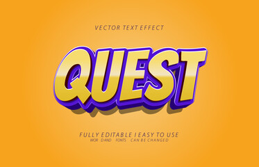 Obraz premium 3d editable quest text style effect