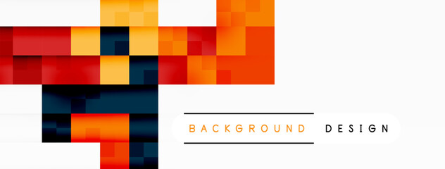 An artistic product featuring a symmetrical pattern of rectangles in tints of magenta and electric blue on a white background