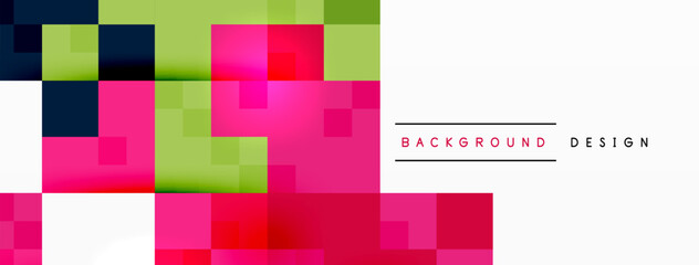 A vibrant backdrop featuring rectangles in various shades of purple, pink, and violet on a white canvas, creating a colorful and parallel pattern