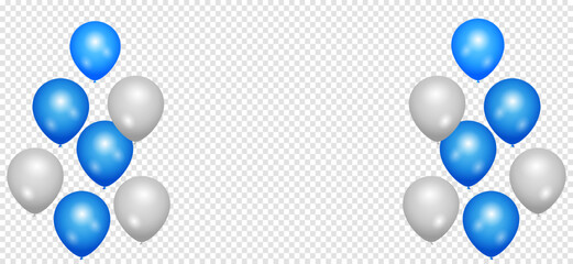 Celebration party banner with Blue color balloons background. anniversary, birthday party design. birthday party design. Vector illustration