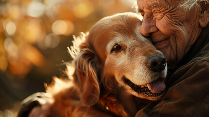 Golden Friendship The unique bond bringing endless joy to a senior and their dog.