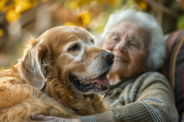 Golden Years with Paws A senior relishing the love and loyalty of their furry friend.