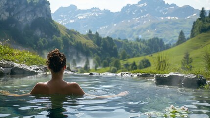 coach in a wellness retreat in focusing on Alpine herbs in diet and hydrotherapy practices for relaxation