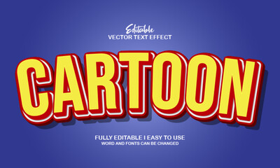 3d editable cartoon text style effect