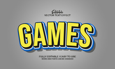 3d editable games text style effect