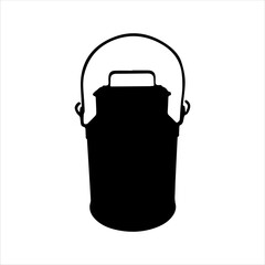 Milk can silhouette isolated on white background. Milk can icon vector illustration.