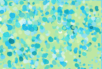 Light Blue, Yellow vector pattern with bent ribbons.