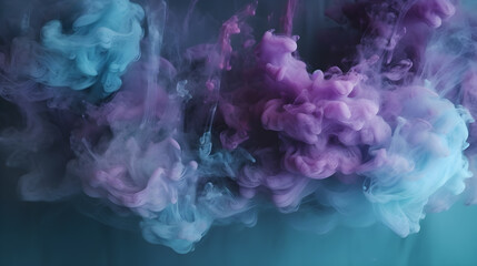 Beautiful motion colorful smoke isolated on black background.	