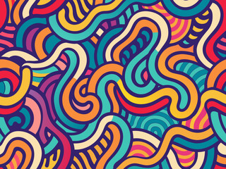 Seamless patterns, abstract organic lines color backgrounds