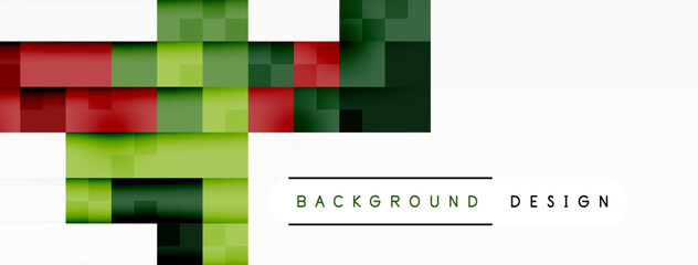 A geometric pattern in shades of red, green, and black creates a bold and eyecatching background. The symmetry and use of color tints make it ideal for a brand logo or flooring design