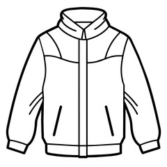 Windbreaker outline coloring book page line art illustration digital drawing