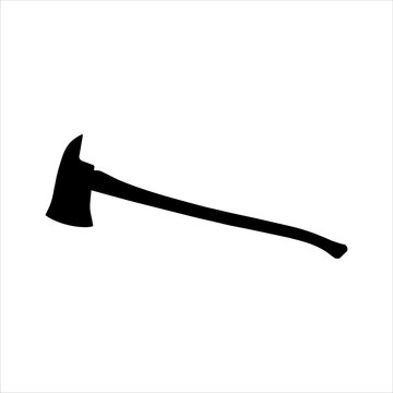 Black fire axe silhouette isolated on white background. Fire axe icon vector illustration.