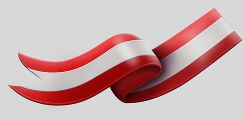 flag with ribbons, rosette, peruvian flag, 3d illustration