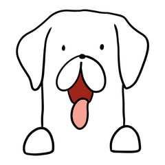 Different type of vector cartoon dog faces for design.