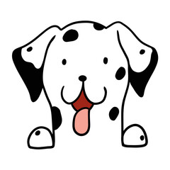 Different type of vector cartoon dog faces for design.