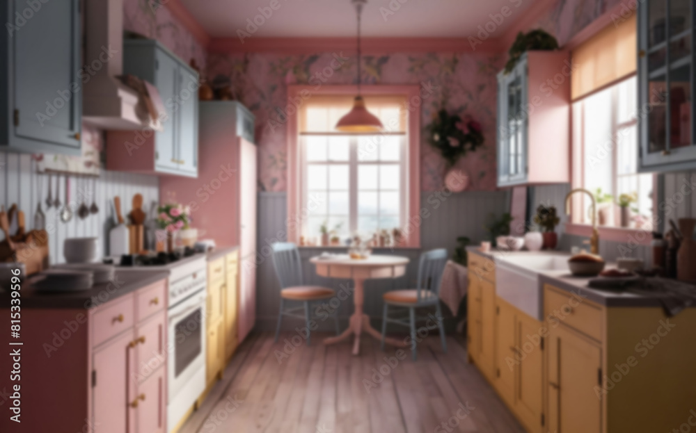 Canvas Prints interior with pastel kitchen