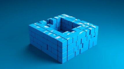 Naklejka premium Digital technology future style blue box poster background