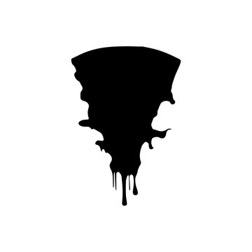 recommend clip art: Cheese pizza slice silhouette icon logo vector illustration isolated on white background