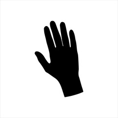 Obraz premium Man open hand silhouette icon logo vector illustration isolated on white background
