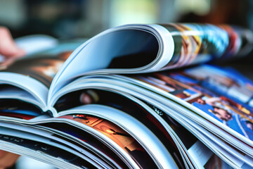 Editor reviews articles, ensuring compelling content for upcoming issue of magazine.