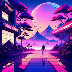 일본 사이버 펑크 배경