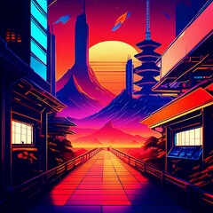 일본 사이버 펑크 배경