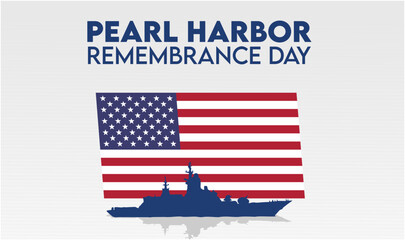 pearl harbor remembrance day with american flag background