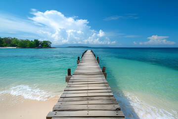 Obraz premium wooden pier on the beach