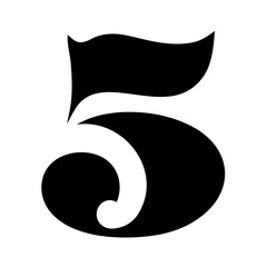 Number five. Stencil vector image