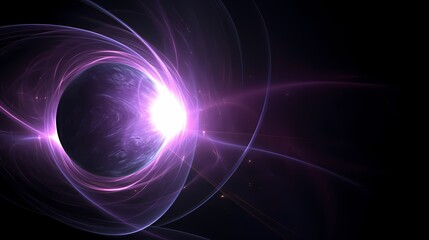 Naklejka premium Digital technology purple black universe planet poster background