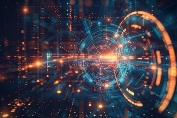 Obraz premium Digital abstract background depicting technology 