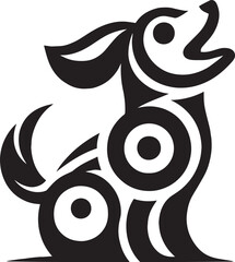 Lying Labrador Retriever silhouette vector logo