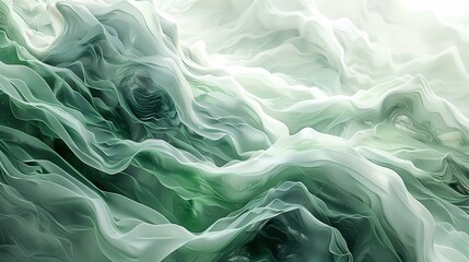 Digital technology green and white flowing lines poster PPT background