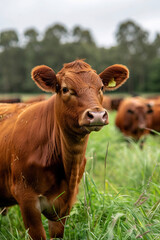 Farmer monitoring livestock with sensor technology, optimizing animal health in agriculture.