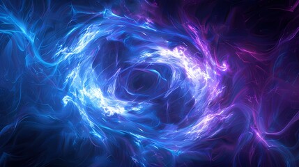 Obraz premium Digital technology purple blue swirl pattern poster PPT background