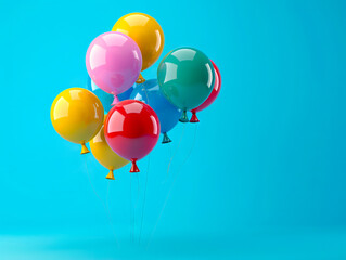 A bunch of colorful balloons floating in the air. - Powered by Adobe