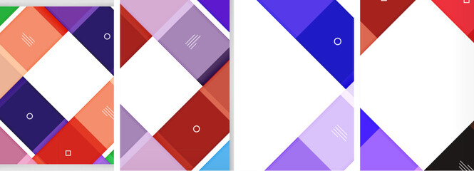 Set of colorful square posters business templates. Vector Illustration For Wallpaper, Banner, Background, Card, Book Illustration, landing page