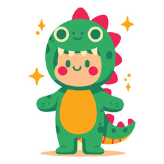 Childrens Day kid wearing a dino costume