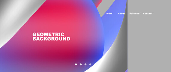 Bright multicolored geometric abstract shapes. Minimal trendy simplicity concept. Modern overlapping forms
