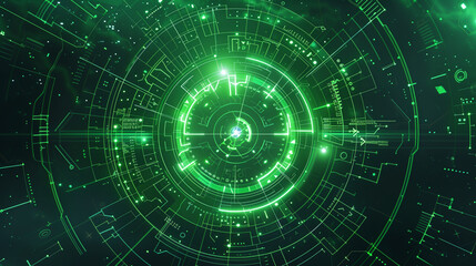 Obraz premium Futuristic Green Circuit Board Design