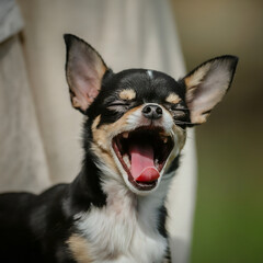 Cheerful Chihuahua Pup: Captured Laughter