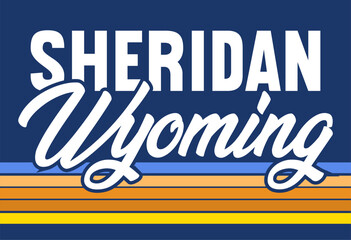 sheridan wyoming on blue background