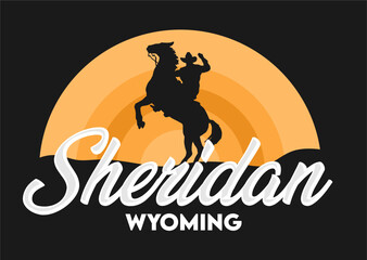 sheridan wyoming on black background